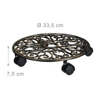 relaxdays Pflanzenroller Metall, Ø 33,5 cm bronze...