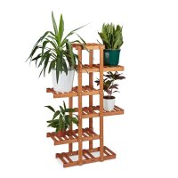 relaxdays Blumenregal Holz hellbraun rechteckig 81,0 x...