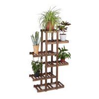 relaxdays Blumenregal Holz dunkelbraun rechteckig 81,0 x...