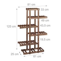 relaxdays Blumenregal Holz dunkelbraun rechteckig 81,0 x 25,0 x 125,0 cm, 1 St.
