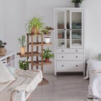 relaxdays Blumenregal Holz dunkelbraun rechteckig 81,0 x 25,0 x 125,0 cm, 1 St.