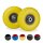 relaxdays Schubkarrenrad Vollgummi gelb, grau Stahl Felgen, Achse 2,0 cm