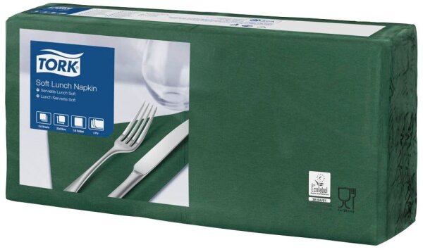 TORK Servietten Soft dunkelgrün 3-lagig 32,6 x 33,0 cm, 150 St.