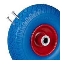 relaxdays Sackkarrenräder luftbereift blau, rot Stahl Felgen, Achse 2,0 cm