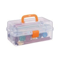 relaxdays Aufbewahrungsbox transparent, orange 33,0 x...
