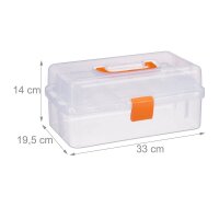 relaxdays Aufbewahrungsbox transparent, orange 33,0 x 39,0 x 17,0 cm, 1 St.