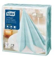 TORK Servietten LinStyle® Premium aqua blue 1-lagig...