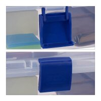 relaxdays Aufbewahrungsbox transparent, blau 33,0 x 39,0 x 17,0 cm, 1 St.