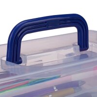 relaxdays Aufbewahrungsbox transparent, blau 33,0 x 39,0 x 17,0 cm, 1 St.