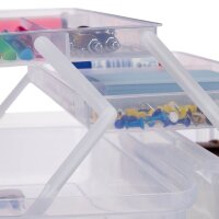 relaxdays Aufbewahrungsbox transparent, blau 33,0 x 39,0 x 17,0 cm, 1 St.