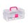 relaxdays Aufbewahrungsbox transparent, pink 33,0 x 39,0 x 17,0 cm, 1 St.