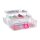 relaxdays Aufbewahrungsbox transparent, pink 33,0 x 39,0 x 17,0 cm, 1 St.
