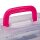 relaxdays Aufbewahrungsbox transparent, pink 33,0 x 39,0 x 17,0 cm, 1 St.