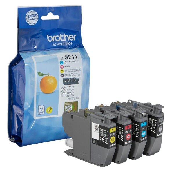 brother LC-3211VAL schwarz, cyan, magenta, gelb Druckerpatronen, 4er-Set