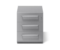 BISLEY Note Rollcontainer silber 3 Auszüge 42,0 x 77,5 x 49,5 cm