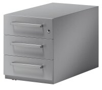 BISLEY Note Rollcontainer silber 3 Auszüge 42,0 x 77,5 x 49,5 cm