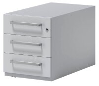 BISLEY Note Rollcontainer lichtgrau 3 Auszüge 42,0 x 77,5 x 49,5 cm