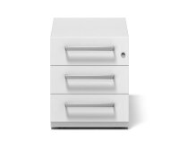 BISLEY Note Rollcontainer verkehrsweiß 3 Auszüge 42,0 x 77,5 x 49,5 cm