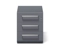 BISLEY Note Rollcontainer anthrazit 3 Auszüge 42,0 x 77,5 x 49,5 cm