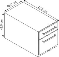 BISLEY Note Rollcontainer lichtgrau 2 Auszüge 42,0 x...