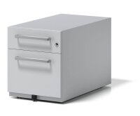 BISLEY Note Rollcontainer lichtgrau 2 Auszüge 42,0 x 77,5 x 49,5 cm