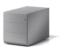 BISLEY Note Rollcontainer silber 3 Auszüge 42,0 x 77,5 x 49,5 cm