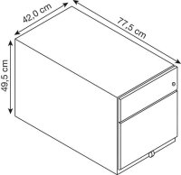 BISLEY Note Rollcontainer anthrazit 2 Auszüge 42,0 x...