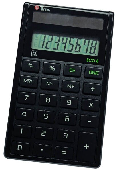 TWEN ECO 8 Taschenrechner schwarz