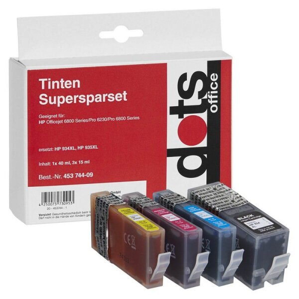 dots  schwarz, cyan, magenta, gelb Druckerpatronen kompatibel zu HP 934XL/935XL