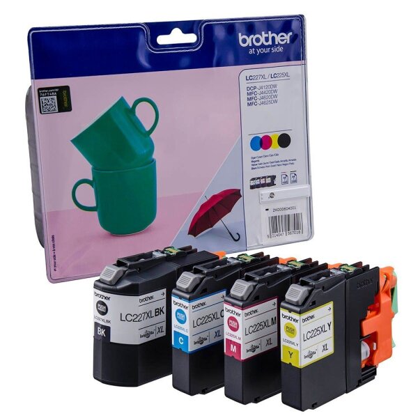 brother LC-227XL/LC-225XL schwarz, cyan, magenta, gelb Druckerpatronen, 4er-Set