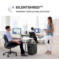 Fellowes AutoMax 200M Aktenvernichter mit Partikelschnitt P-5, 2 x 14 mm, bis 200 Blatt, schwarz