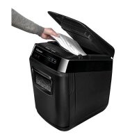 Fellowes AutoMax 200M Aktenvernichter mit Partikelschnitt P-5, 2 x 14 mm, bis 200 Blatt, schwarz