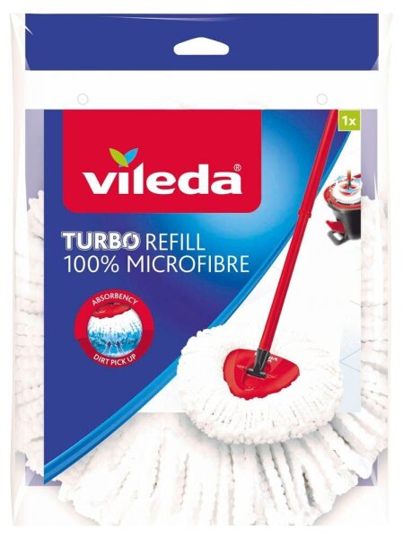 vileda TURBO REFILL Wischmopp-Ersatzkopf Mikrofaser 30 °C waschbar, 1 St.