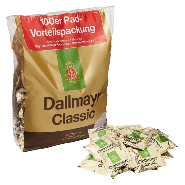 Dallmayr Classic Kaffeepads, Arabica- und Robustabohnen 100 St.