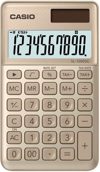 CASIO SL-1000SC Taschenrechner gold