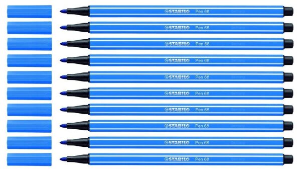 STABILO Pen 68 Filzstifte blau, 10 St.