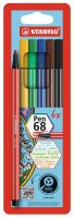 STABILO pen 68 Filzstifte farbsortiert, 6 St.