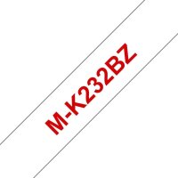 brother Schriftband M-K M-K232 MK232BZ, 12 mm, rot auf weiß, 1 St.