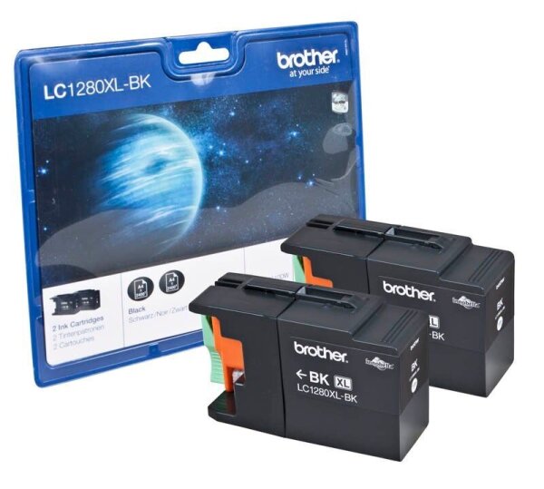 brother LC-1280XLBK schwarz Druckerpatronen, 2er-Set