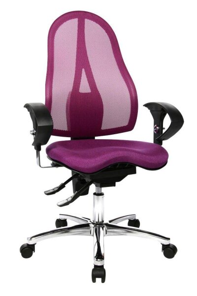 Topstar Bürostuhl Sitness® 15, ST19UG03 Stoff lila, Gestell chrom