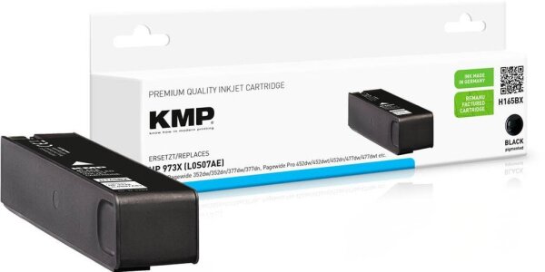 KMP H165BX schwarz Druckerpatrone kompatibel zu HP 973X (L0S07AE)