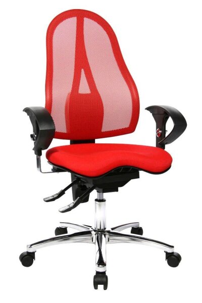 Topstar Bürostuhl Sitness® 15, ST19UG21 Stoff rot, Gestell chrom