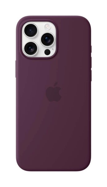 Apple Silikon Case Handy-Cover für Apple iPhone 16 Pro Max pflaume