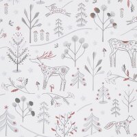 JUNG SCHÖNER VERPACKEN Geschenkpapier Winter Wonderland Waldtiere mehrfarbig beidseitig bedruckt, 20,0 m
