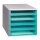M&M Schubladenbox aquamarin-transparent 30050914, DIN A4 mit 5 Schubladen