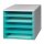 M&M Schubladenbox aquamarin-transparent 30050914, DIN A4 mit 5 Schubladen