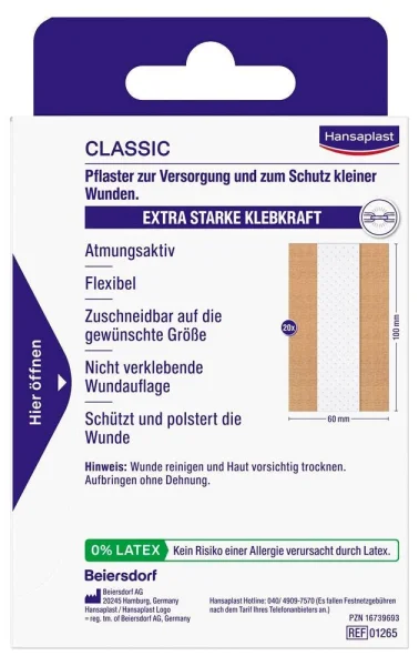 Hansaplast Pflaster CLASSIC 4808213002 beige 6,0 x 10,0...