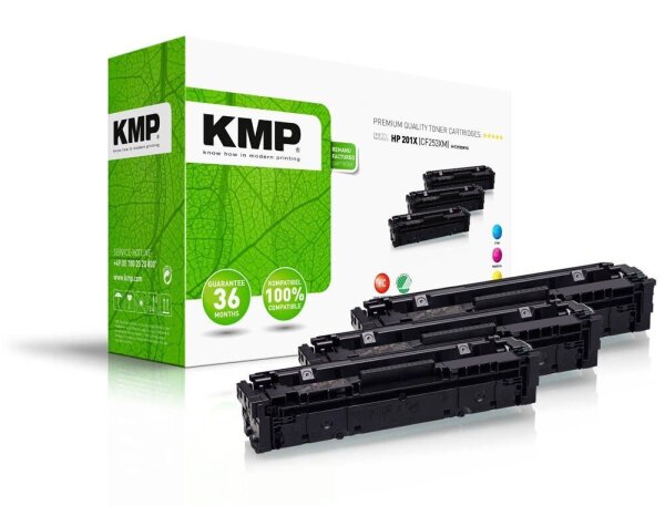 KMP H-T215VX  cyan, magenta, gelb Toner kompatibel zu HP 201X (CF253XM), 3er-Set