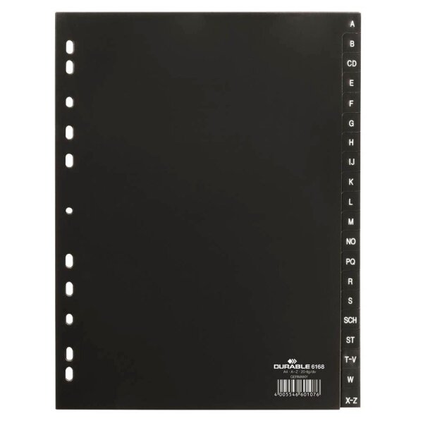 DURABLE Ordnerregister Vollformat A-Z schwarz 20-teilig, 1 Satz
