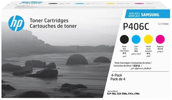 HP CLT-P406C (SU375A) schwarz, cyan, magenta, gelb Toner, 4er-Set